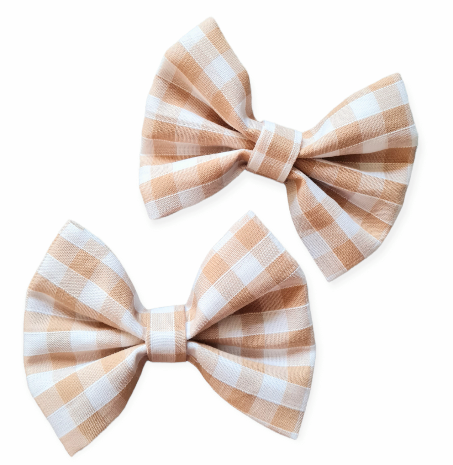 Beige gingham bows